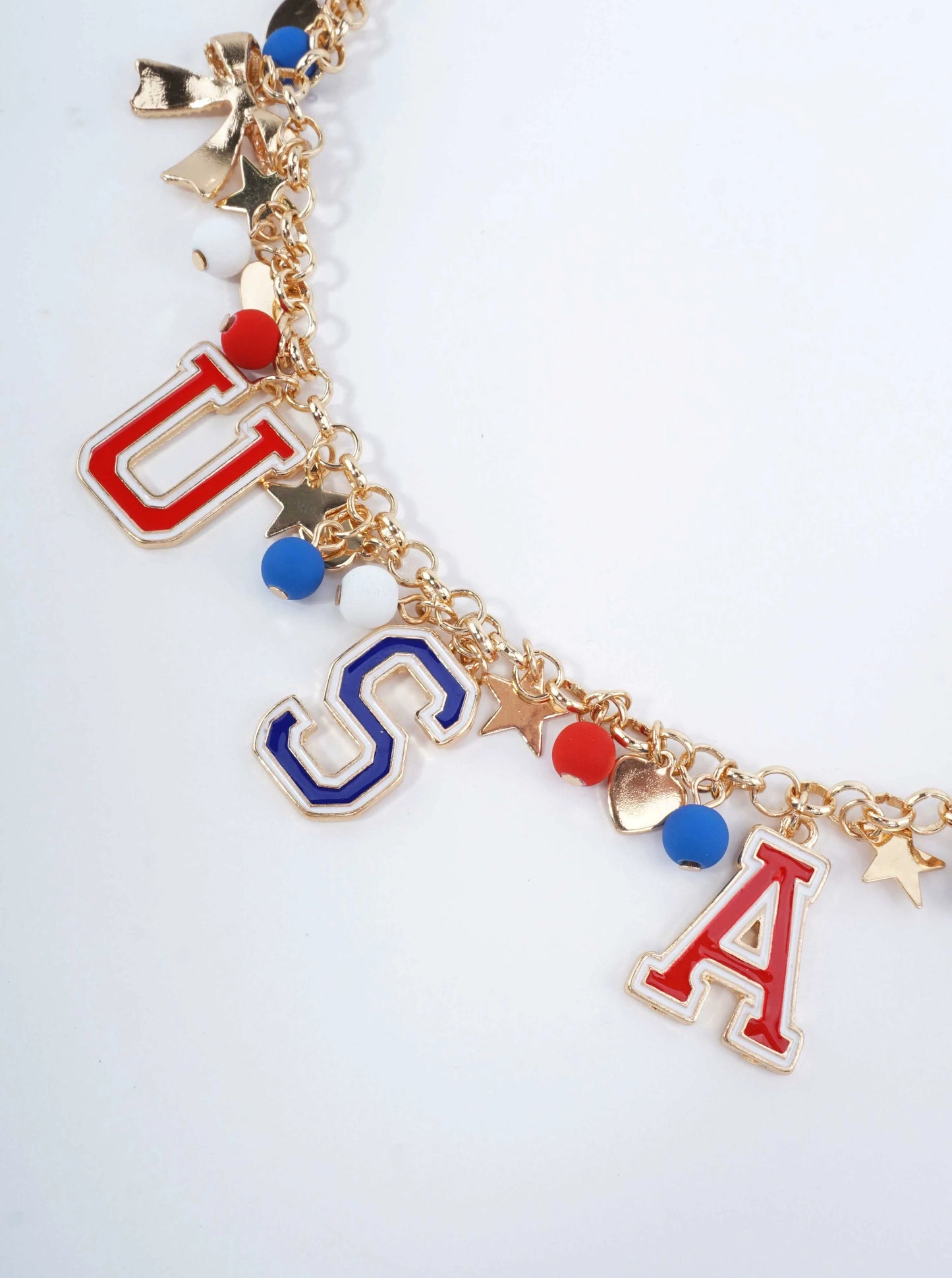 USA Letter Charm Necklace