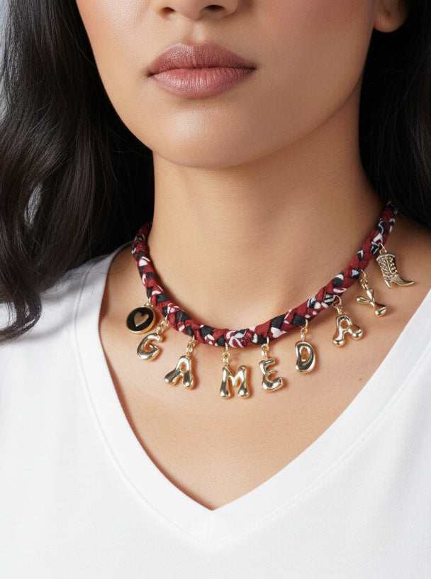 Game Day Letter Charm Necklace