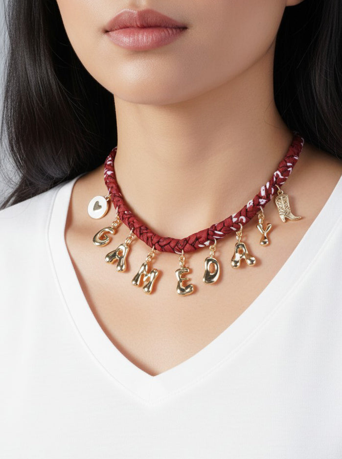 Game Day Letter Charm Necklace