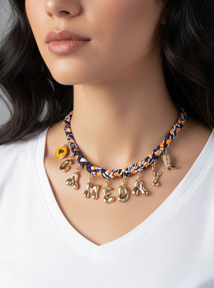 Game Day Letter Charm Necklace