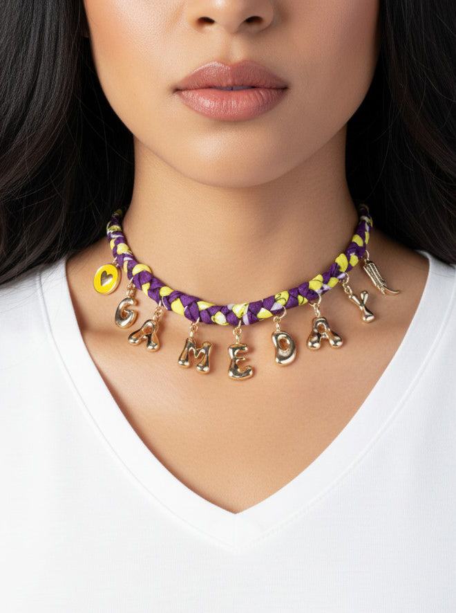 Game Day Letter Charm Necklace