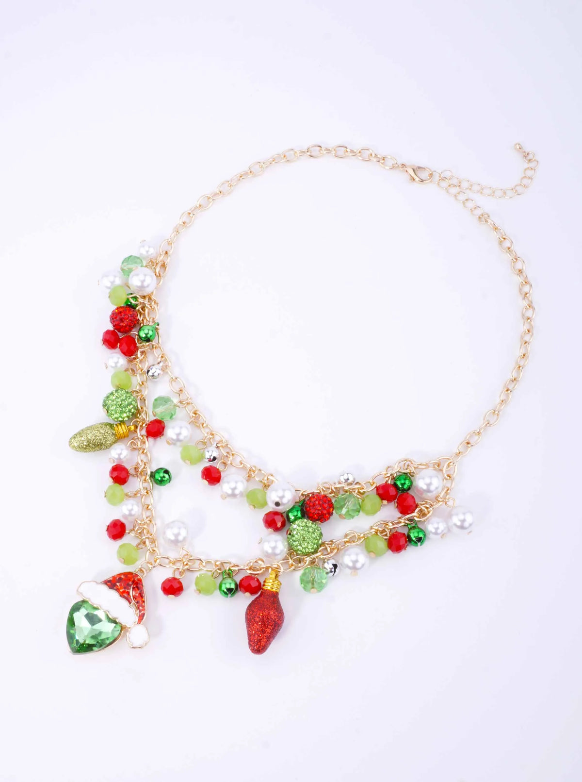 Christmas Charm Beaded Double Strand Necklace