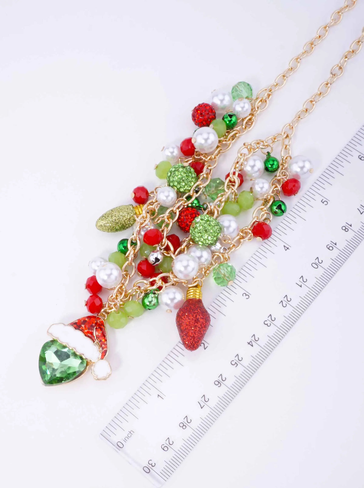 Christmas Charm Beaded Double Strand Necklace