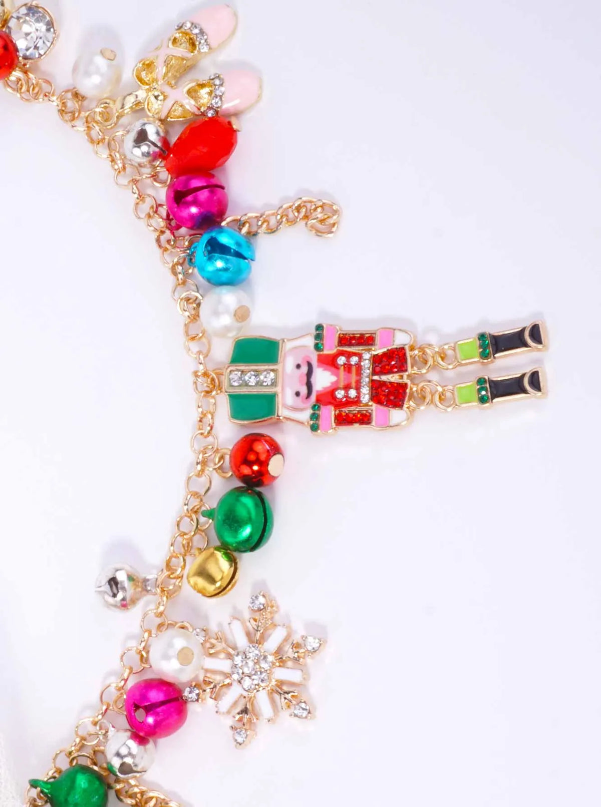 Christmas Nutcracker Jingle Bell Charm Necklace