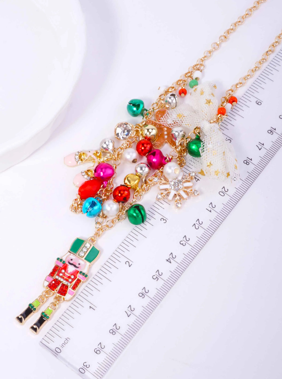 Christmas Nutcracker Jingle Bell Charm Necklace