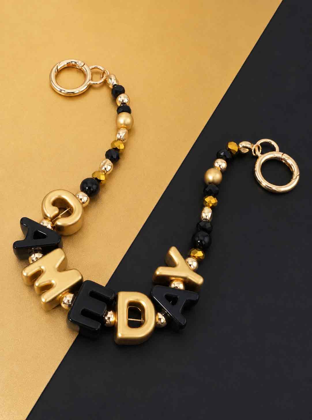 Game Day Beaded Letter Bag Charm
