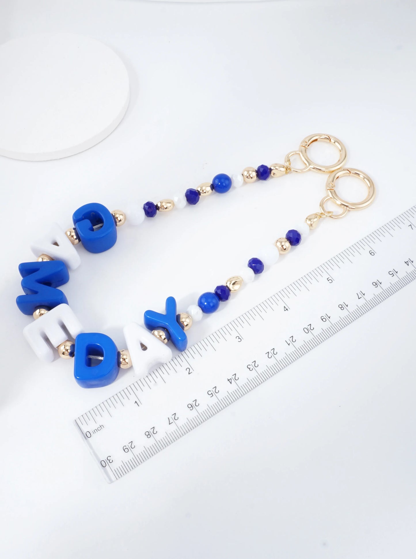 Game Day Beaded Letter Bag Charm