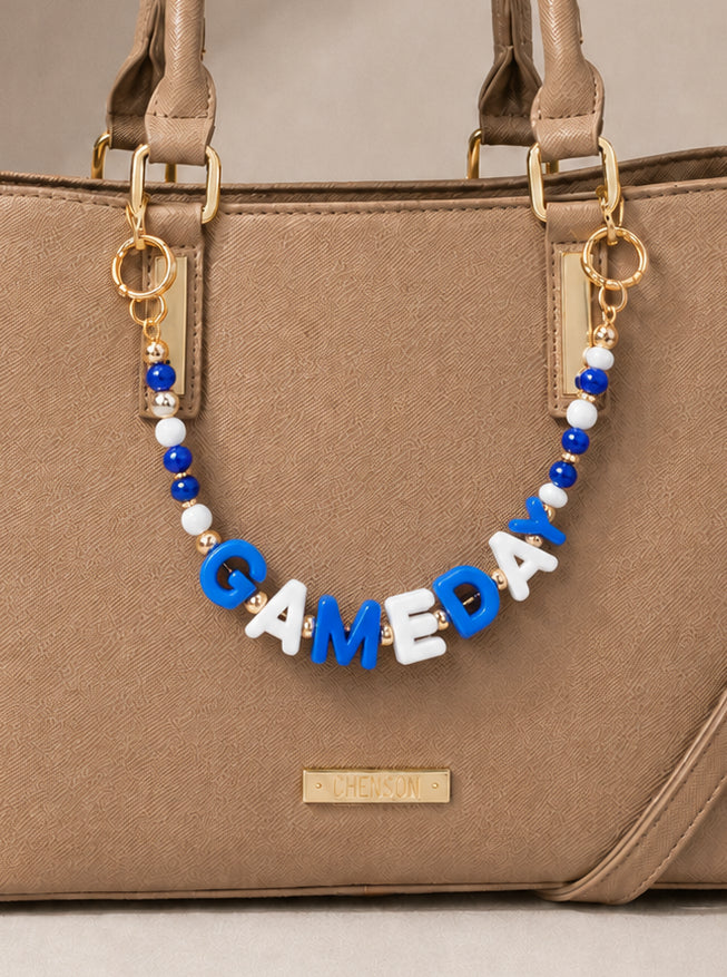 Game Day Beaded Letter Bag Charm