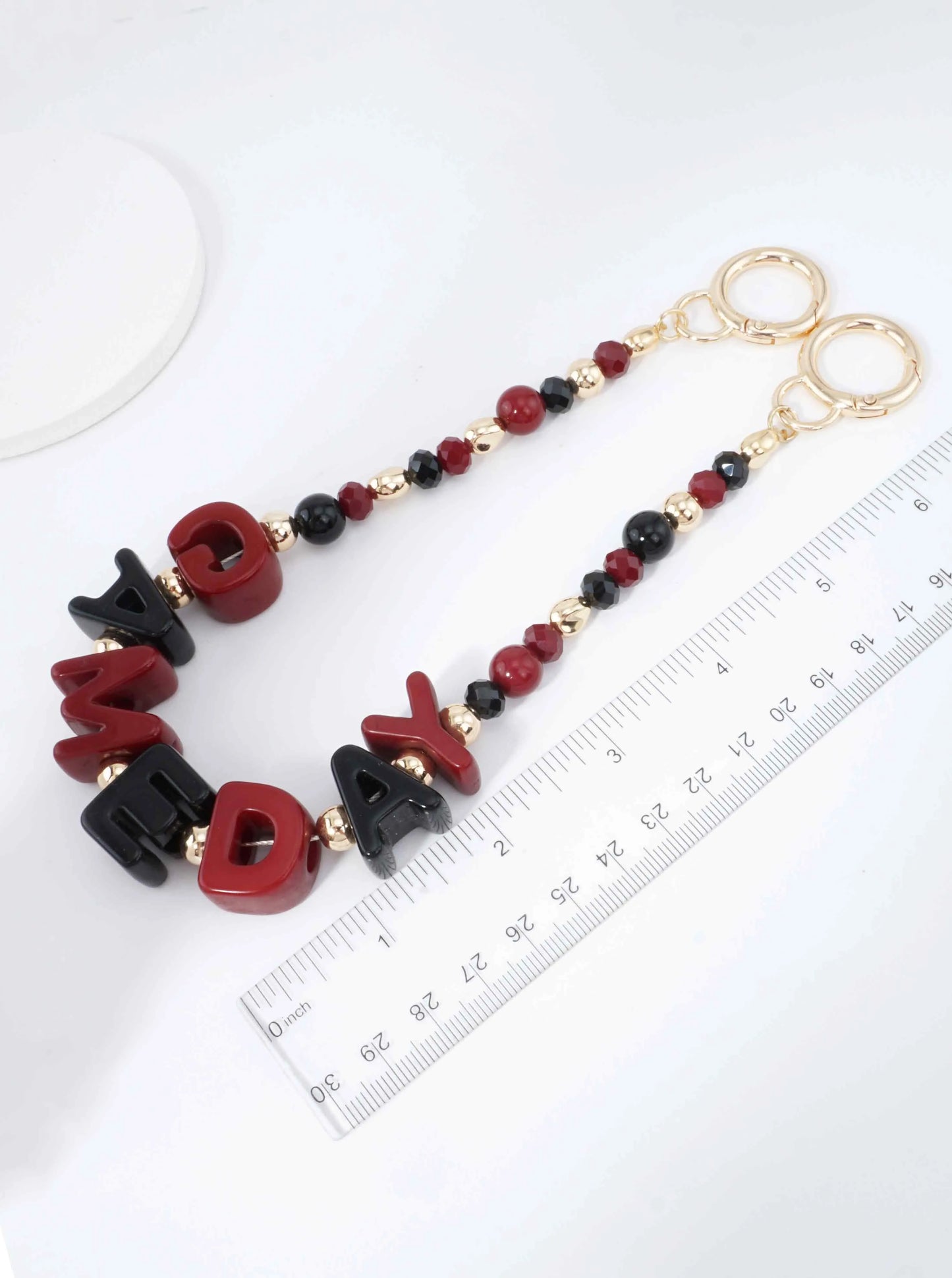 Game Day Beaded Letter Bag Charm