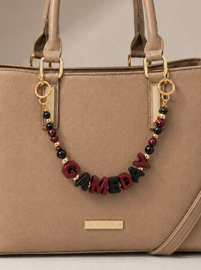 Game Day Beaded Letter Bag Charm
