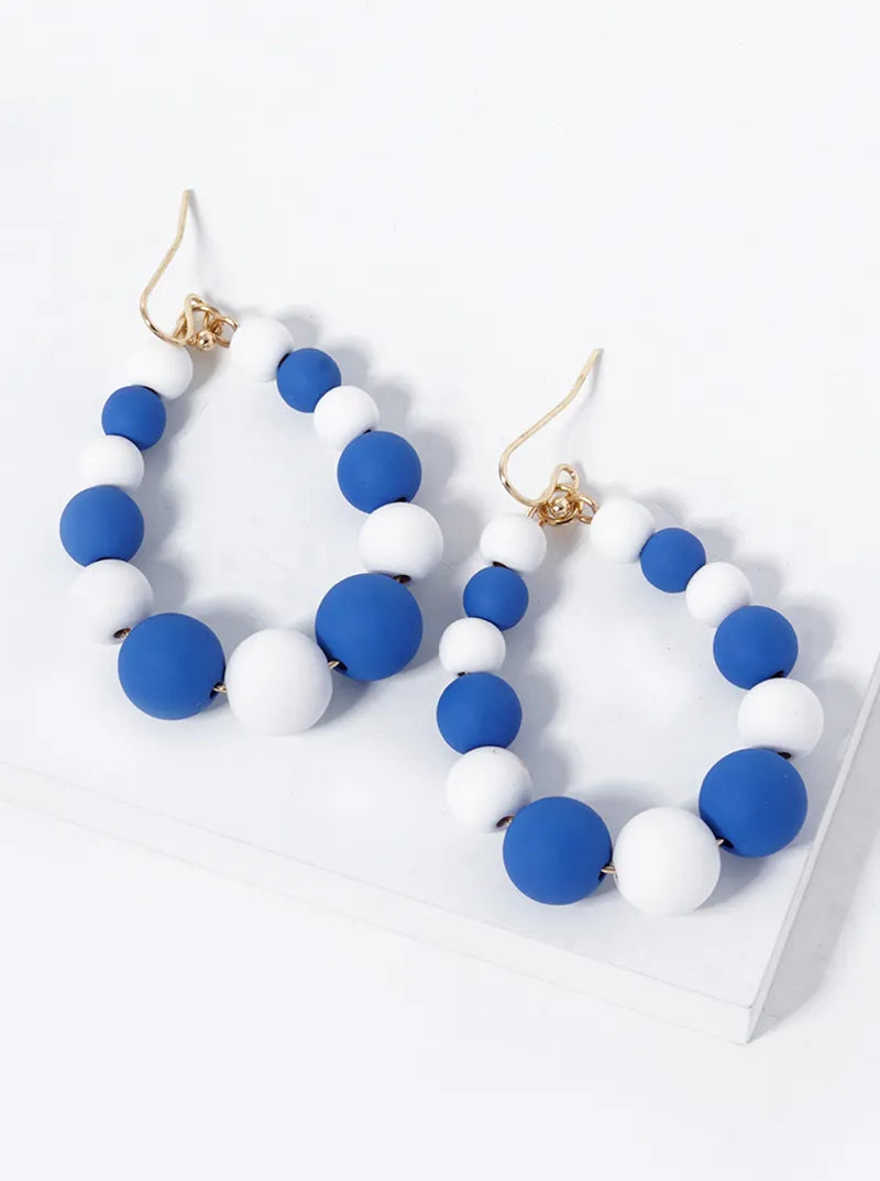 Game Day Graduated Color Beads Teardrop Dangle Earrings