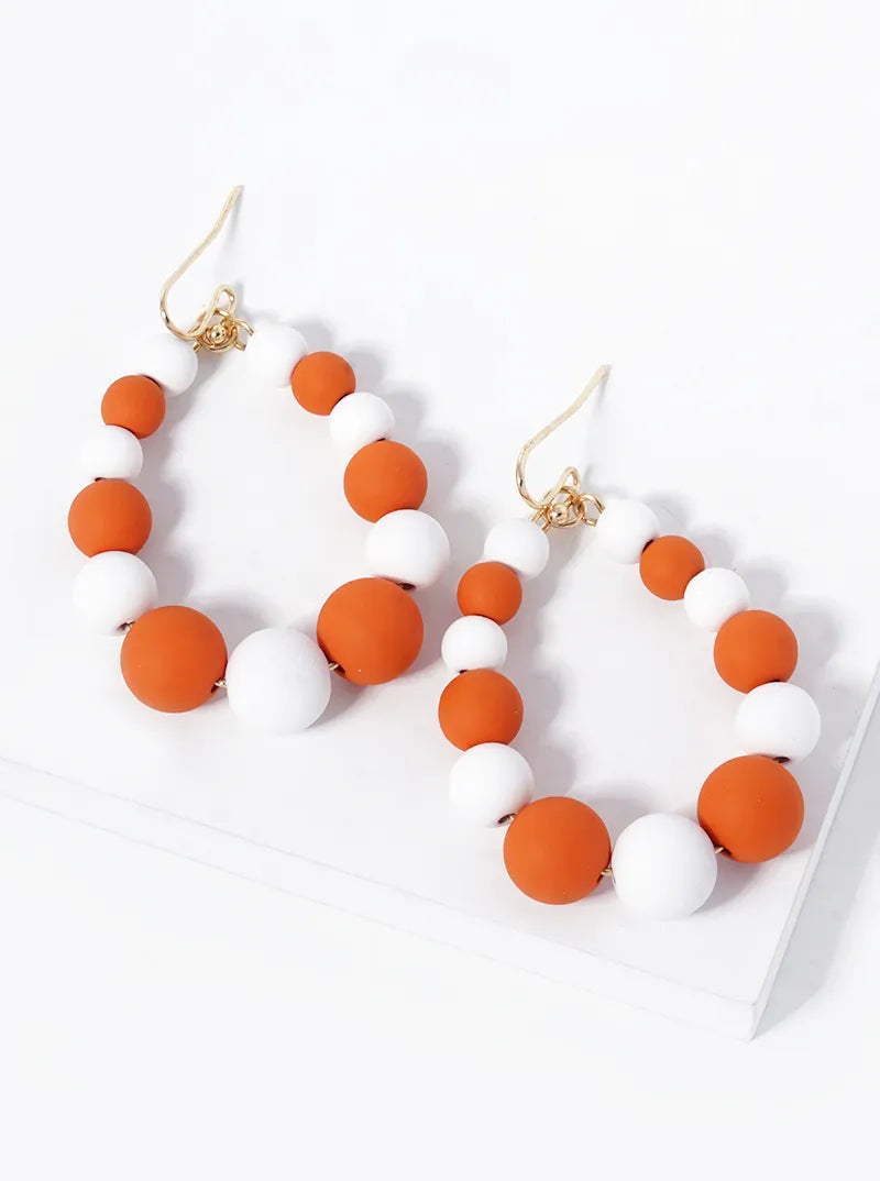 Game Day Graduated Color Beads Teardrop Dangle Earrings