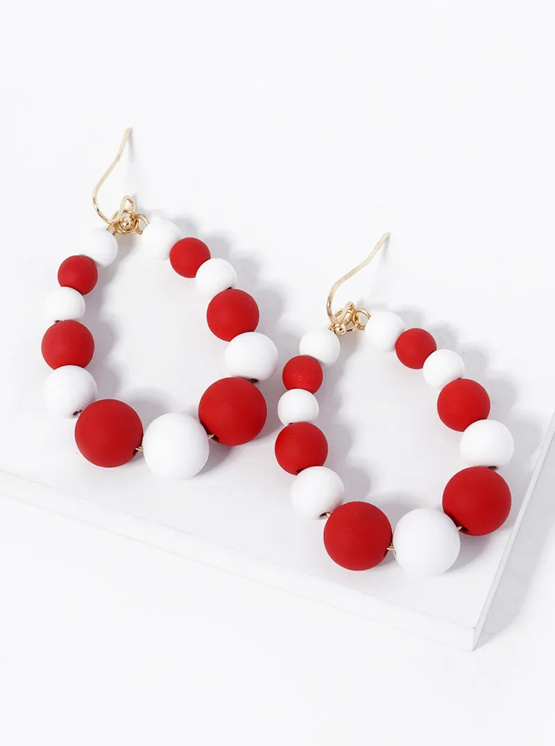 Game Day Graduated Color Beads Teardrop Dangle Earrings