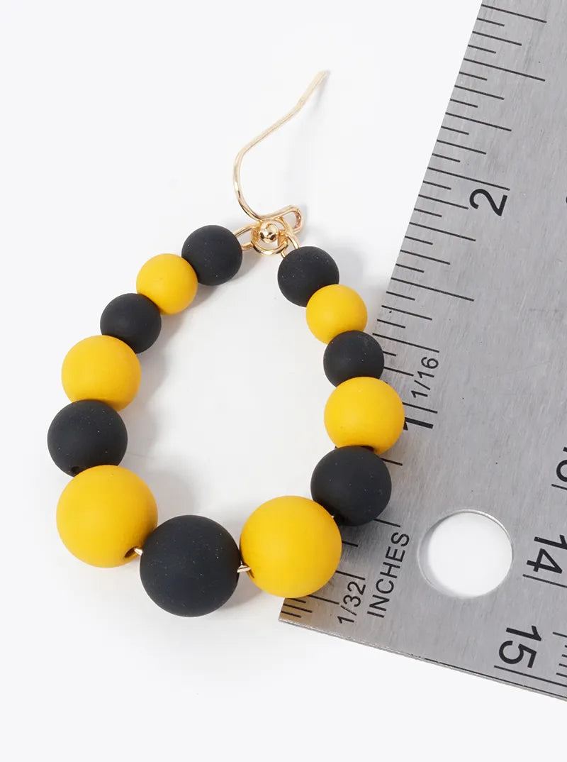 Game Day Graduated Color Beads Teardrop Dangle Earrings