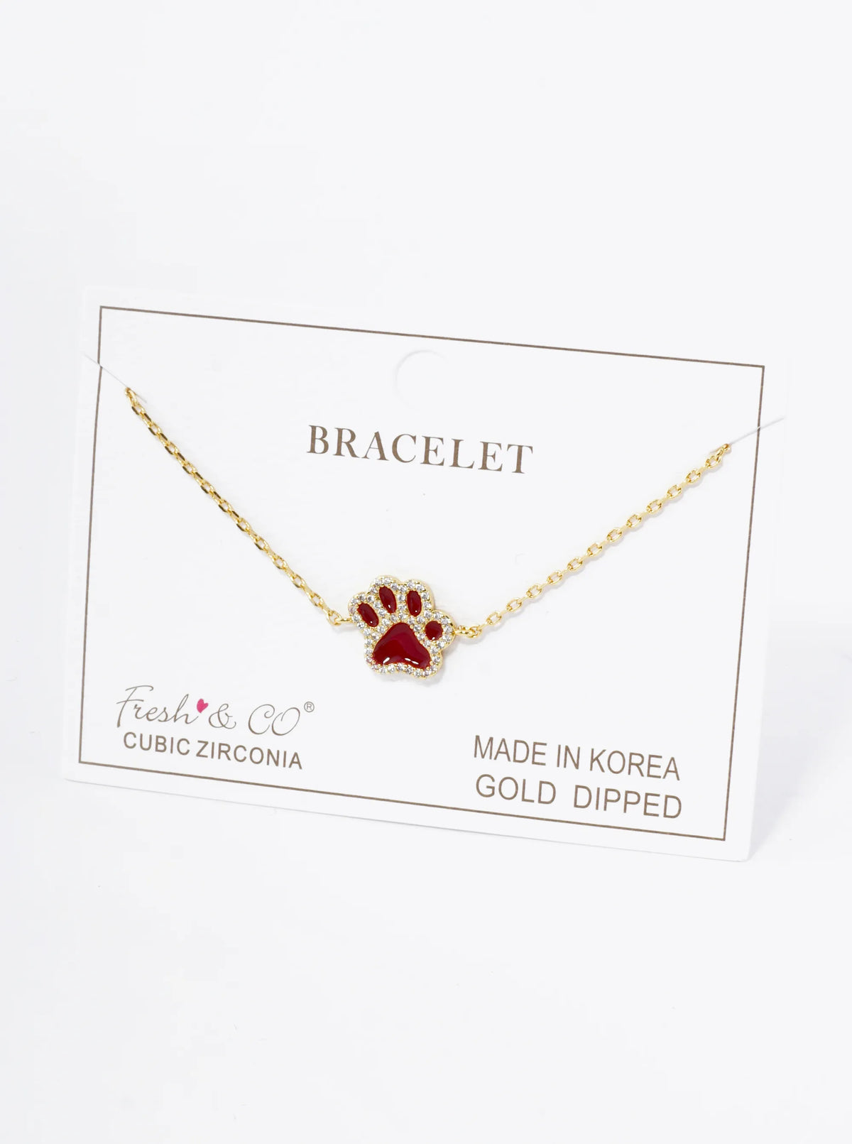 Game Day Mascot 18K Gold Dipped Micro Pave Set Cubic Zirconia 13mm Enamel Chain Bracelet