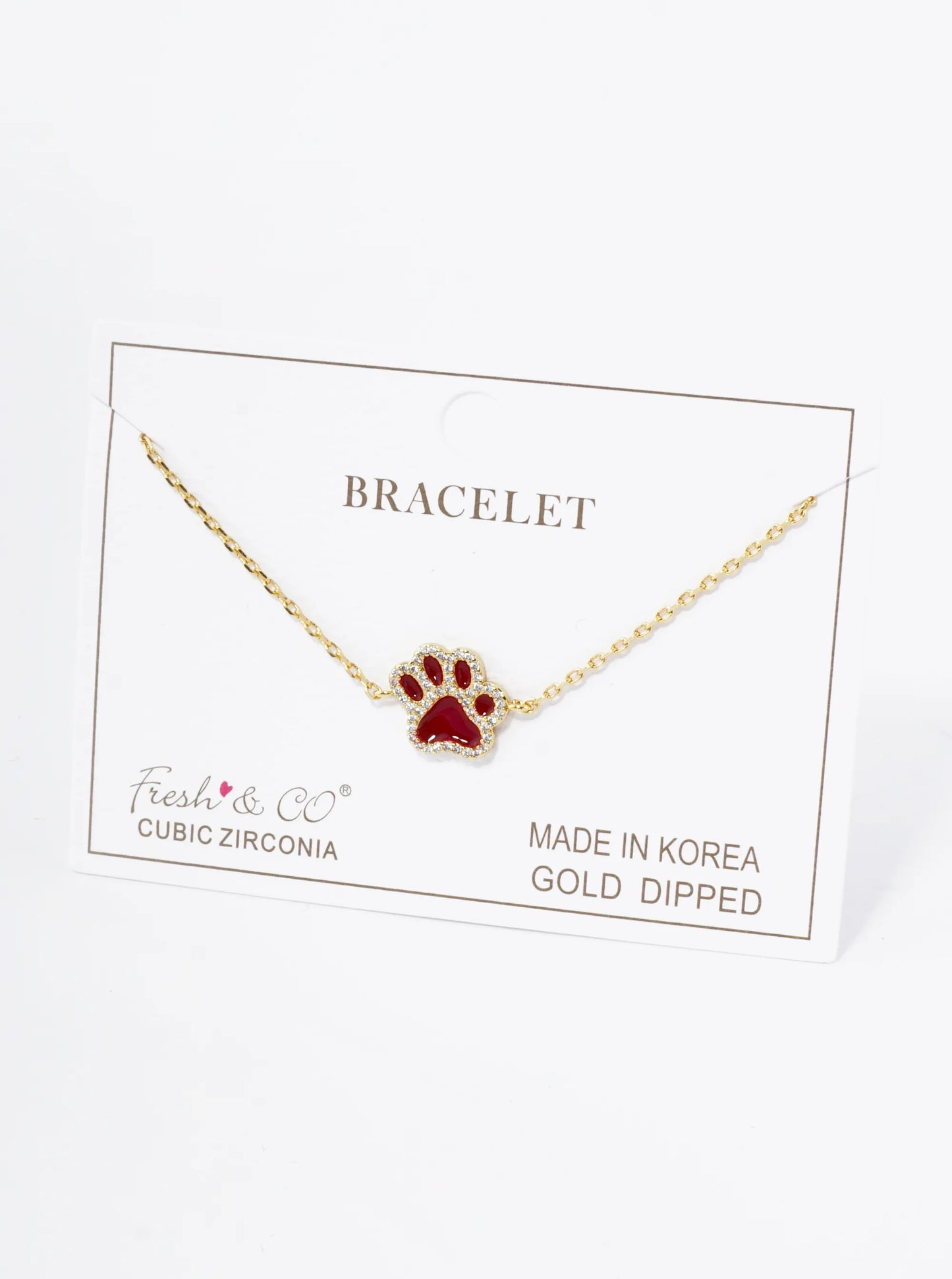 Game Day Mascot 18K Gold Dipped Micro Pave Set Cubic Zirconia 13mm Enamel Chain Bracelet