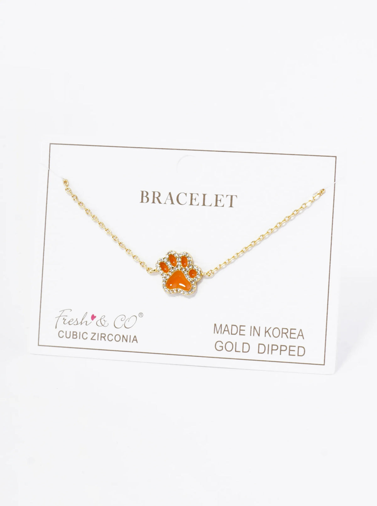 Game Day Mascot 18K Gold Dipped Micro Pave Set Cubic Zirconia 13mm Enamel Chain Bracelet