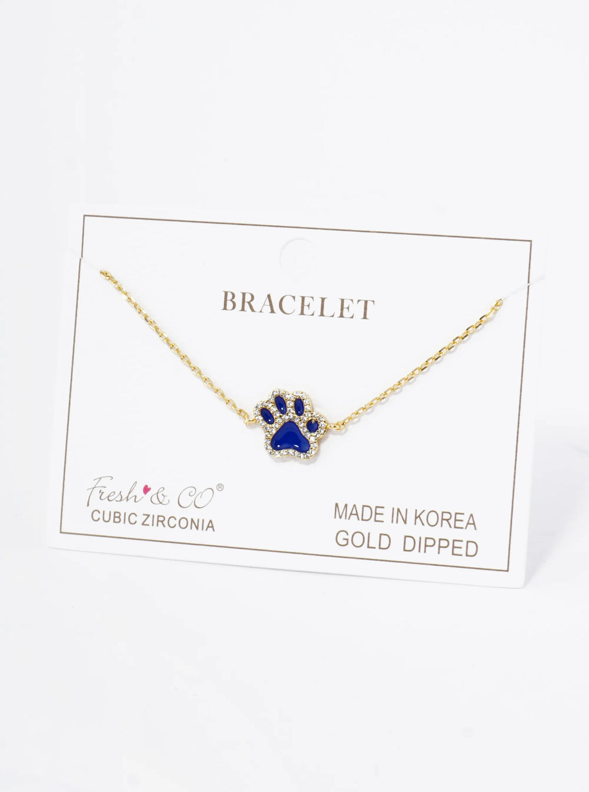 Game Day Mascot 18K Gold Dipped Micro Pave Set Cubic Zirconia 13mm Enamel Chain Bracelet