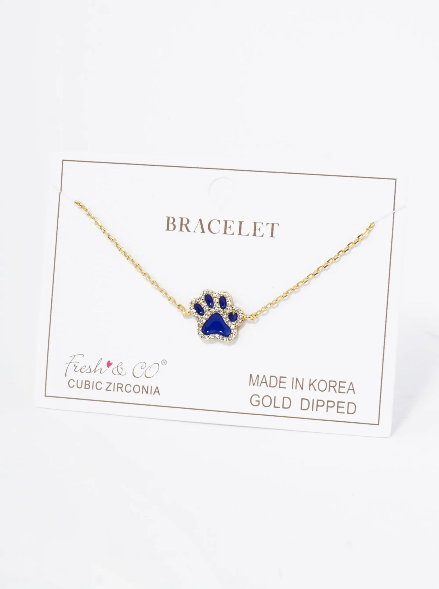 Game Day Mascot 18K Gold Dipped Micro Pave Set Cubic Zirconia 13mm Enamel Chain Bracelet