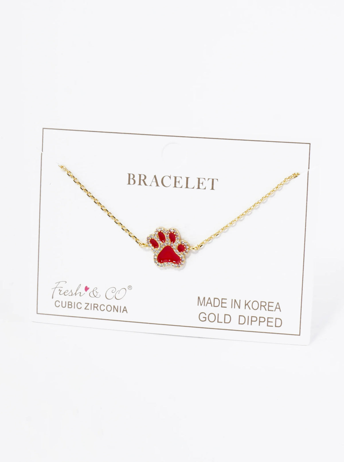 Game Day Mascot 18K Gold Dipped Micro Pave Set Cubic Zirconia 13mm Enamel Chain Bracelet