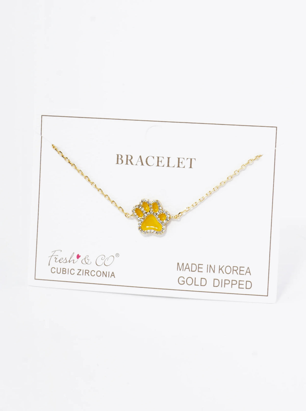 Game Day Mascot 18K Gold Dipped Micro Pave Set Cubic Zirconia 13mm Enamel Chain Bracelet