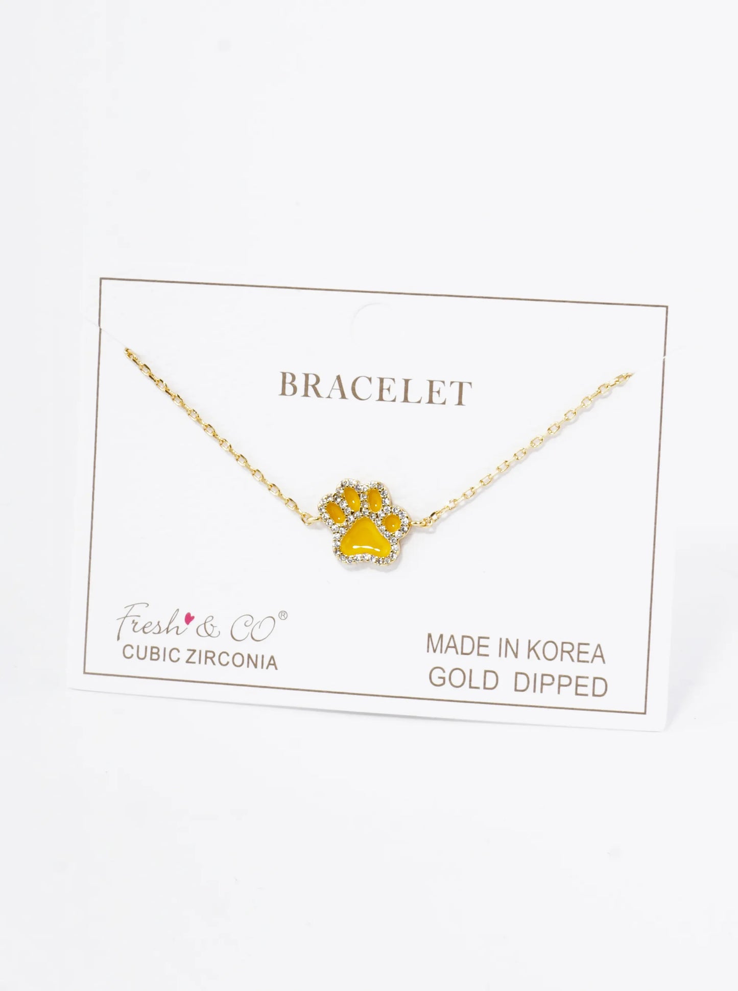 Game Day Mascot 18K Gold Dipped Micro Pave Set Cubic Zirconia 13mm Enamel Chain Bracelet