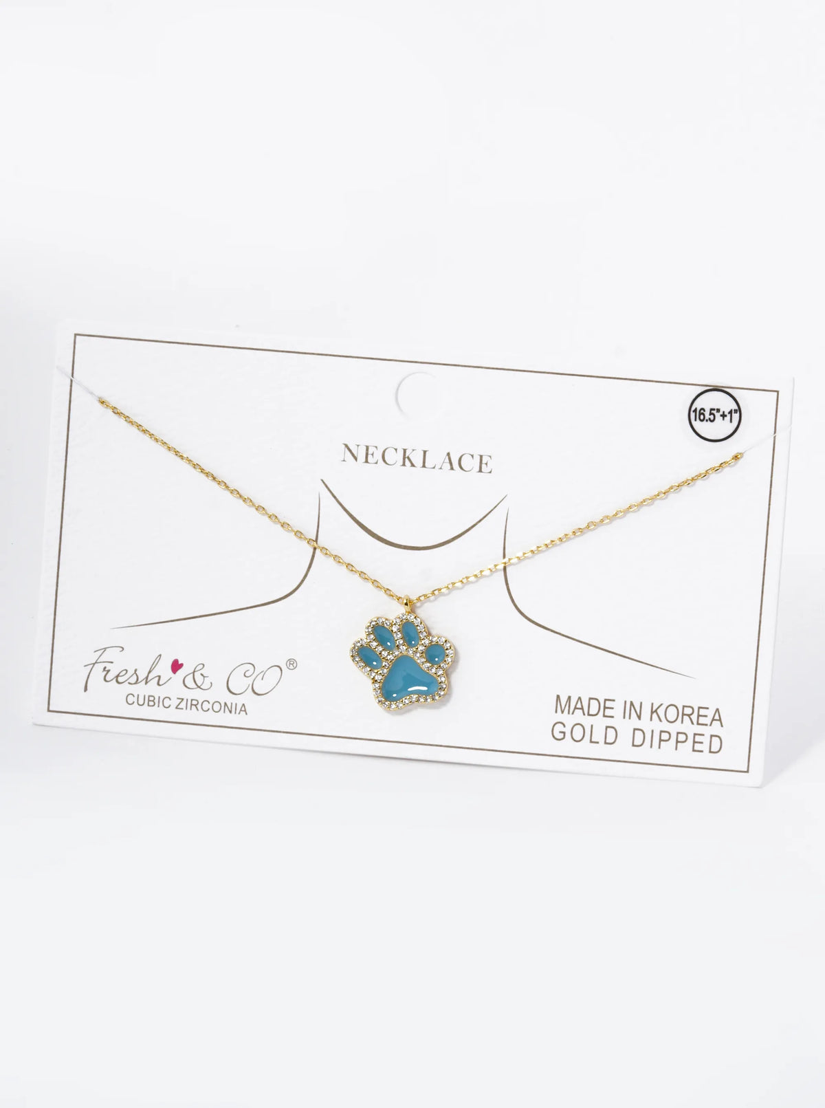 Game Day Mascot 18K Gold Dipped Micro Pave Set Cubic Zirconia Enamel Paw Pendant Necklace