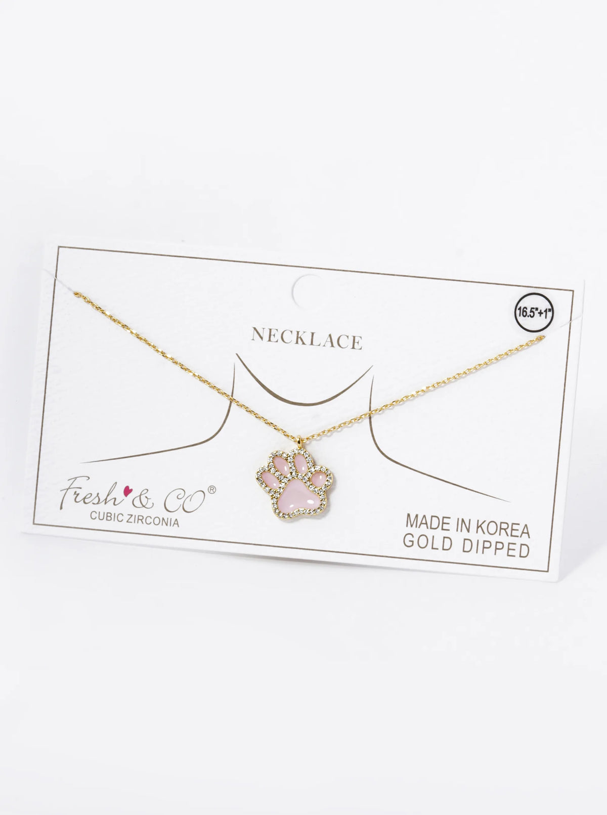 Game Day Mascot 18K Gold Dipped Micro Pave Set Cubic Zirconia Enamel Paw Pendant Necklace