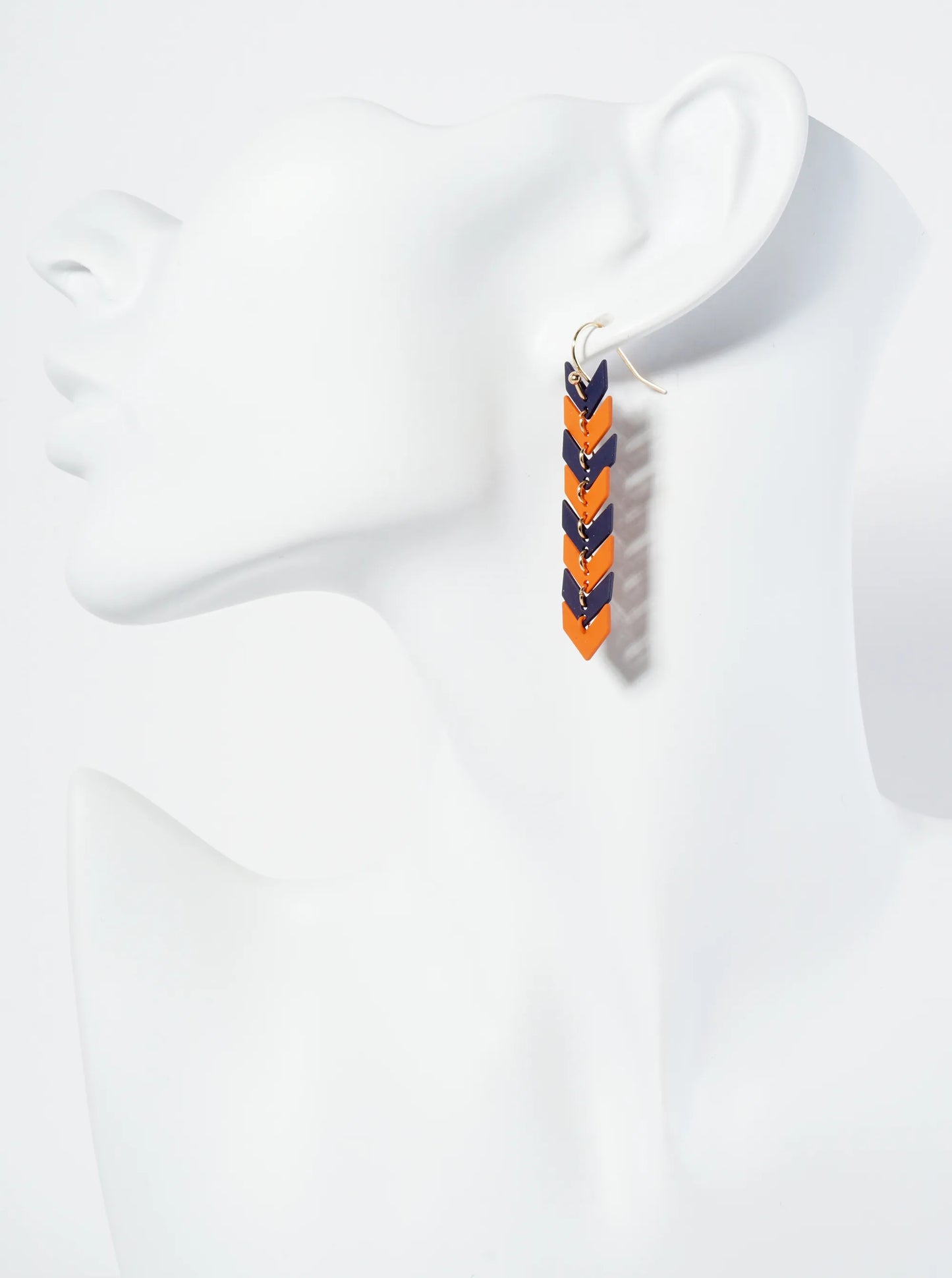 Game Day Matte-Coated Chevron Dangle Drop Earrings