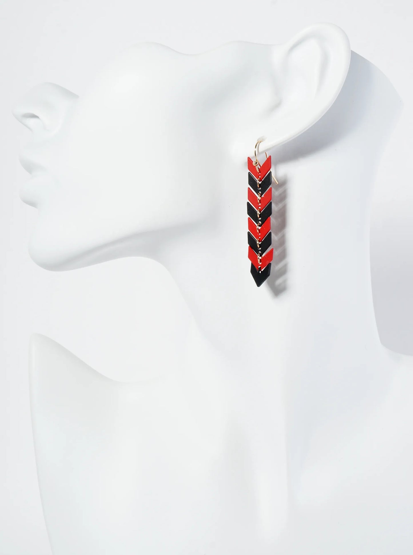 Game Day Matte-Coated Chevron Dangle Drop Earrings