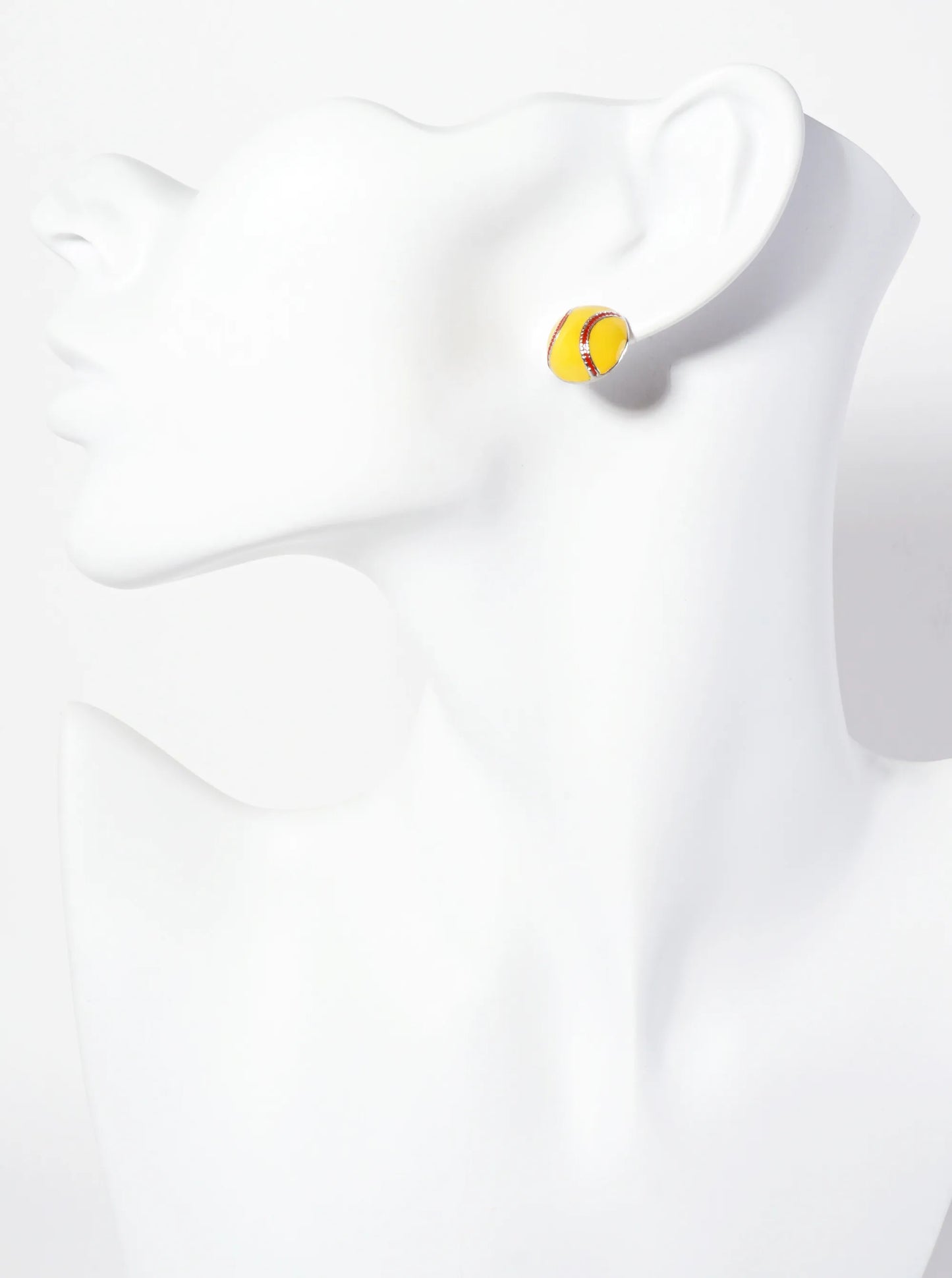 Game-Day-Theme 13mm Enamel Softball Button Stud Earrings