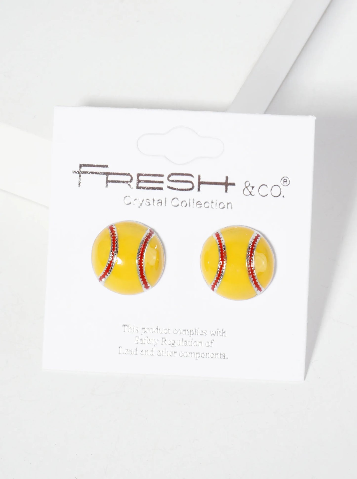 Game-Day-Theme 13mm Enamel Softball Button Stud Earrings