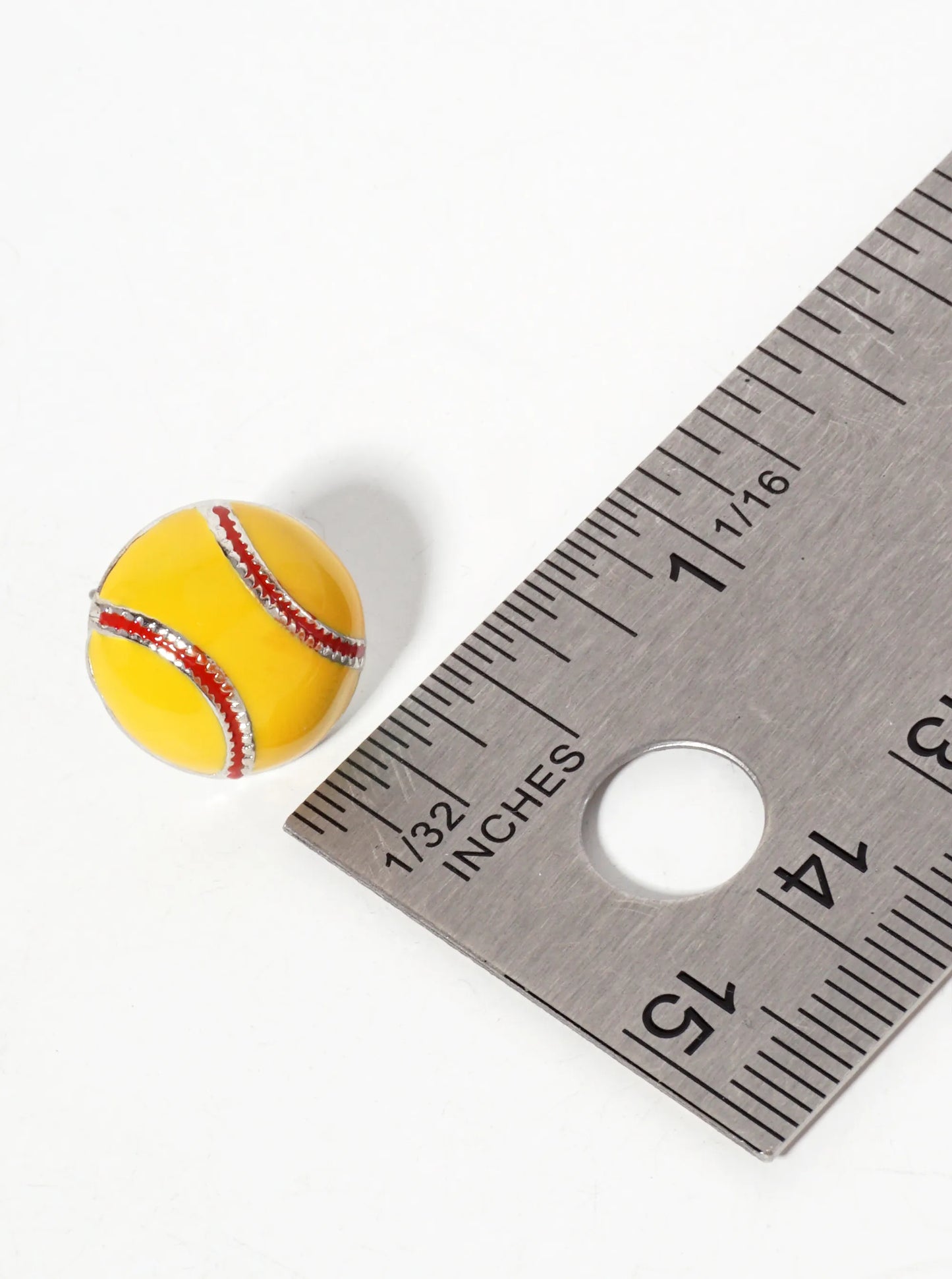 Game-Day-Theme 13mm Enamel Softball Button Stud Earrings