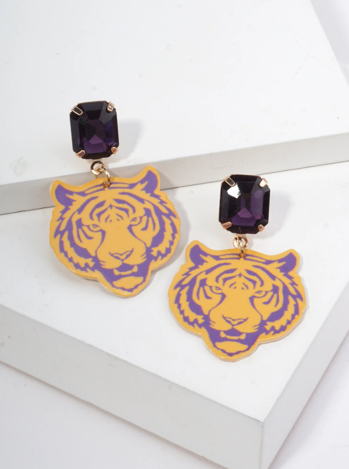 Gameday Tiger Motif Dangle Earrings