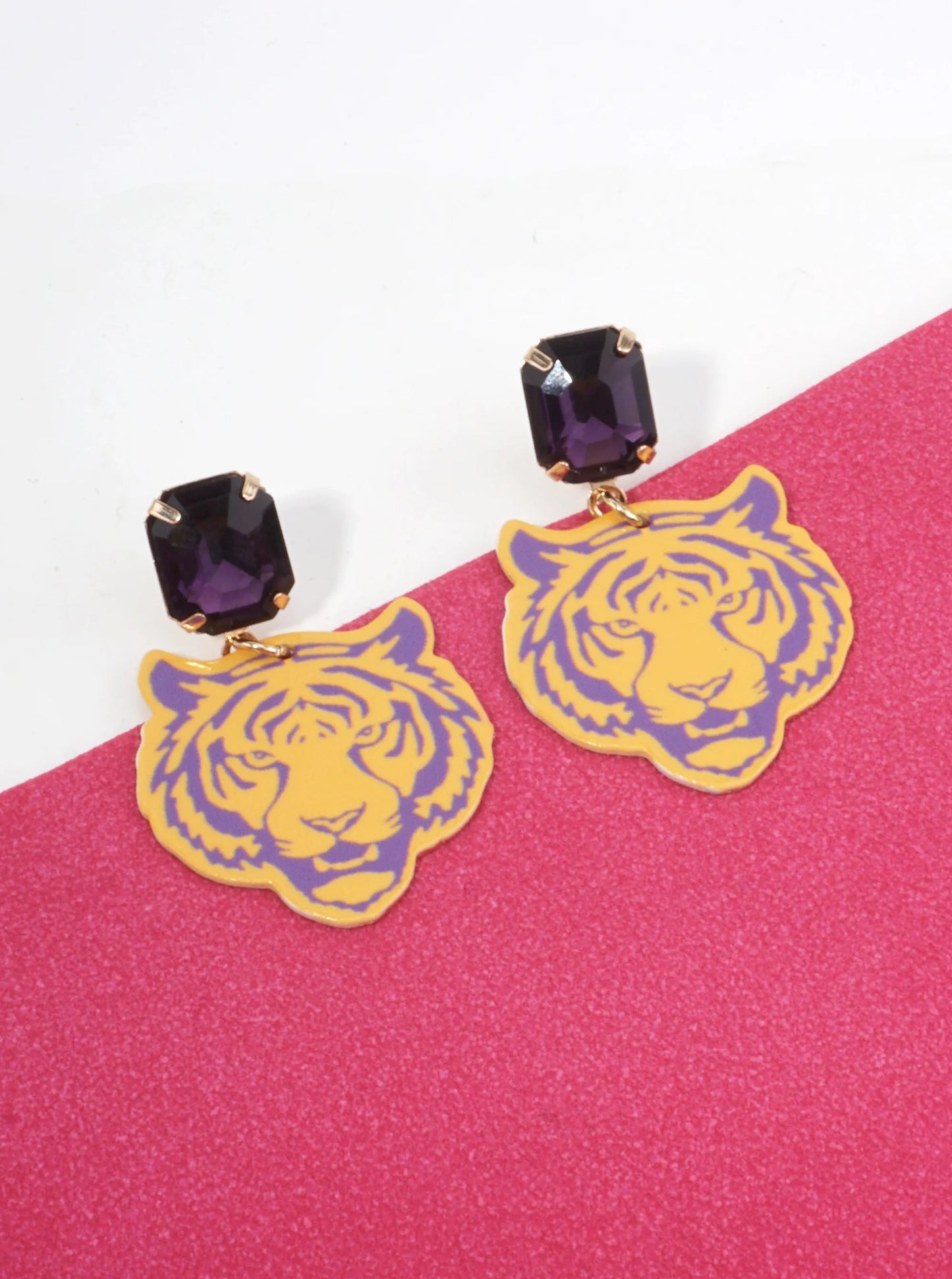 Gameday Tiger Motif Dangle Earrings
