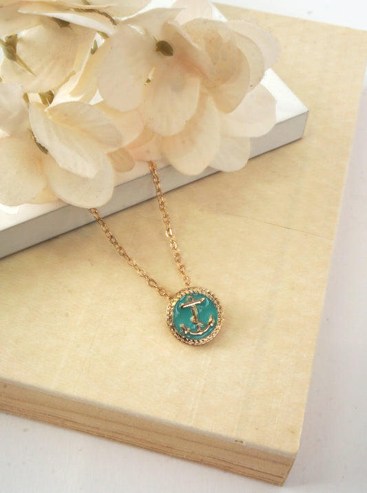 Geometric Anchor Pendant Necklace
