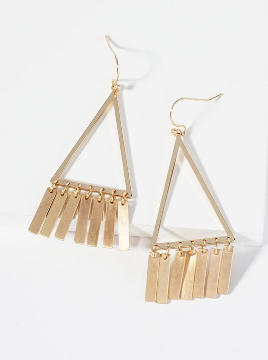 Geometric Bar Triangle Drop Earrings