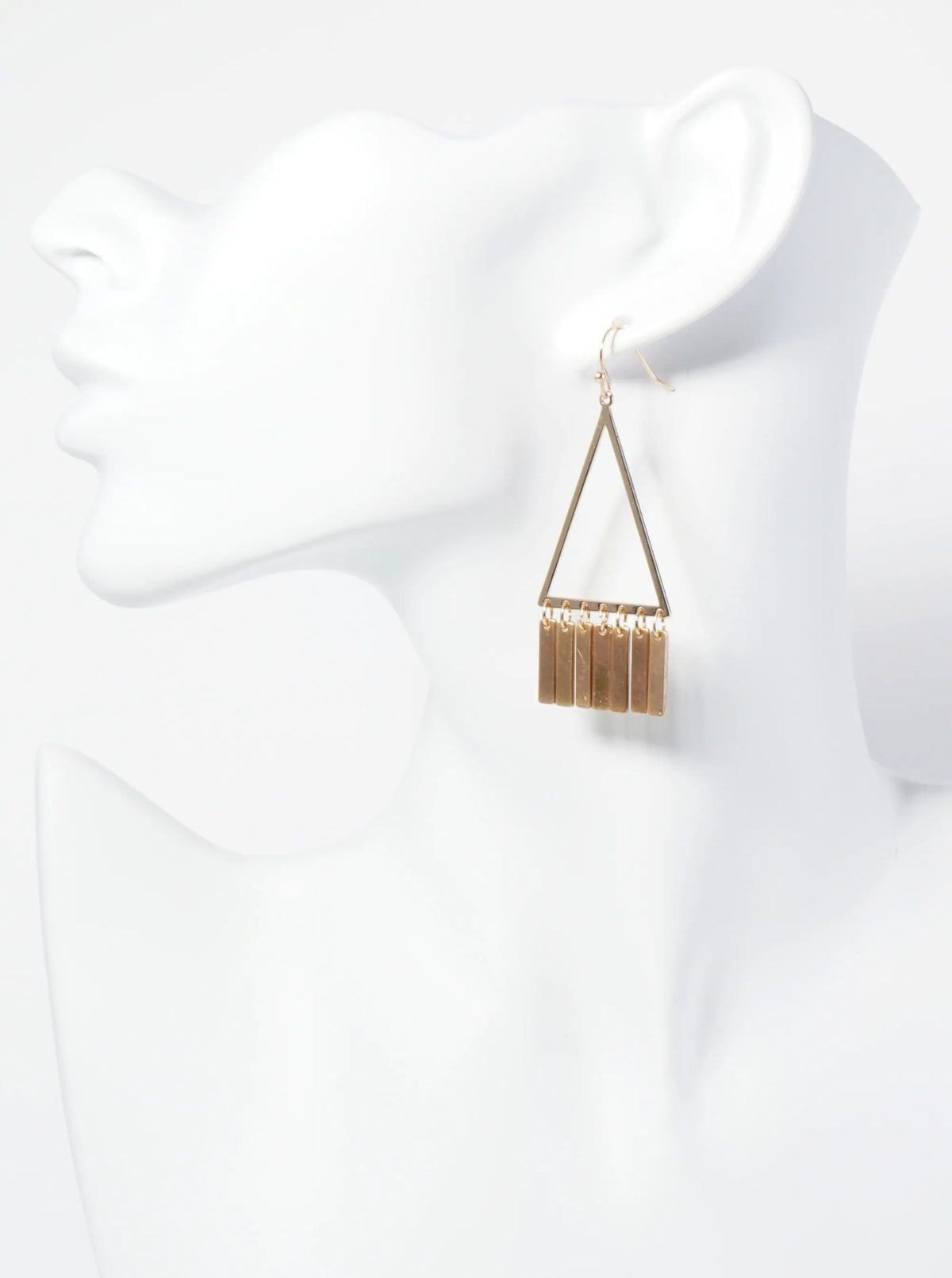 Geometric Bar Triangle Drop Earrings