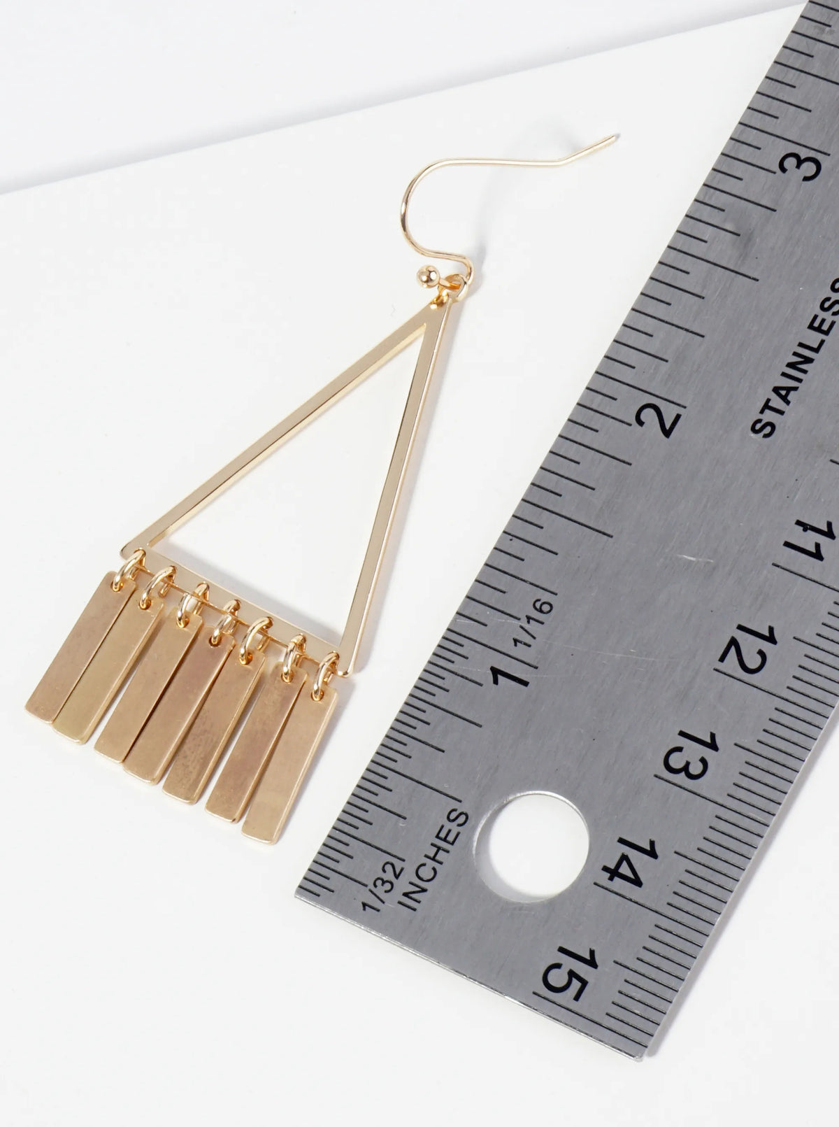 Geometric Bar Triangle Drop Earrings