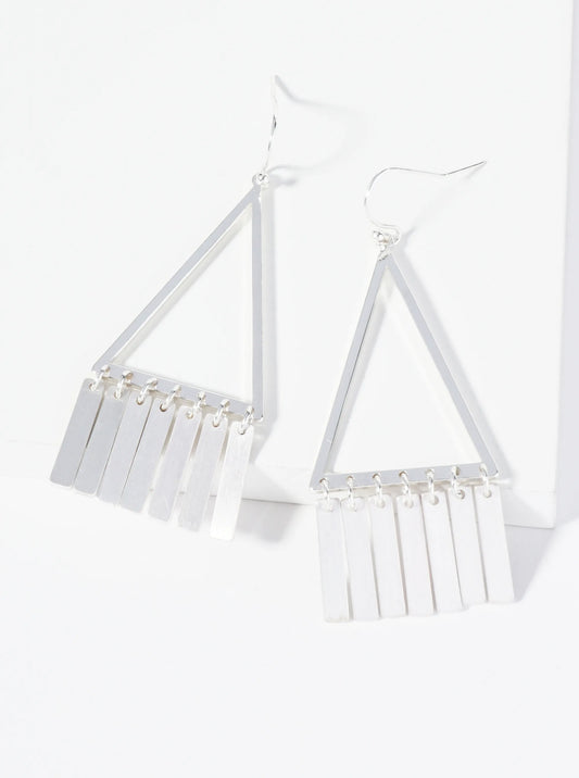 Geometric Bar Triangle Drop Earrings
