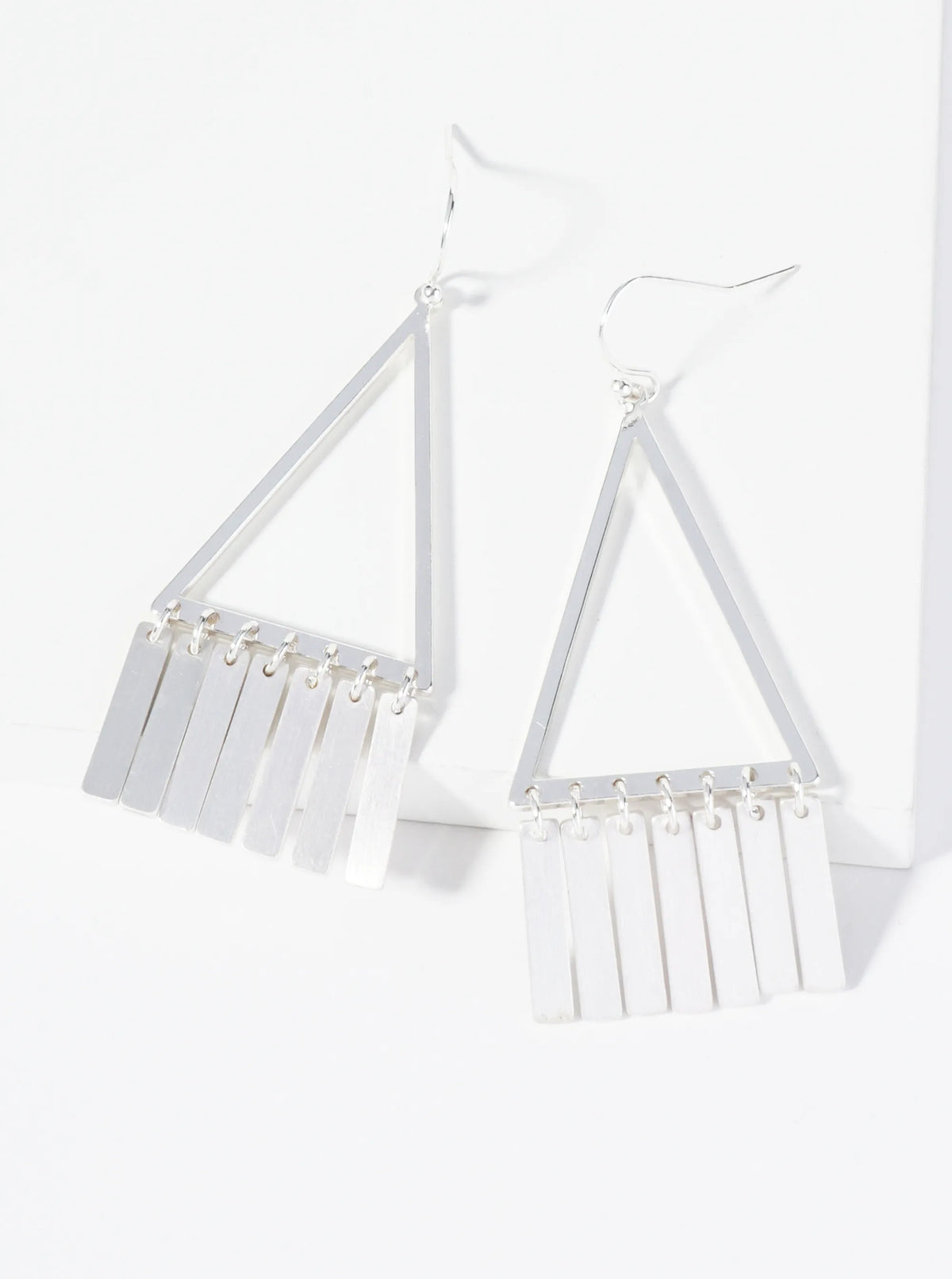Geometric Bar Triangle Drop Earrings