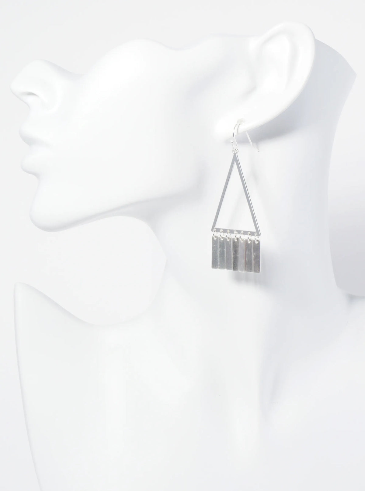 Geometric Bar Triangle Drop Earrings
