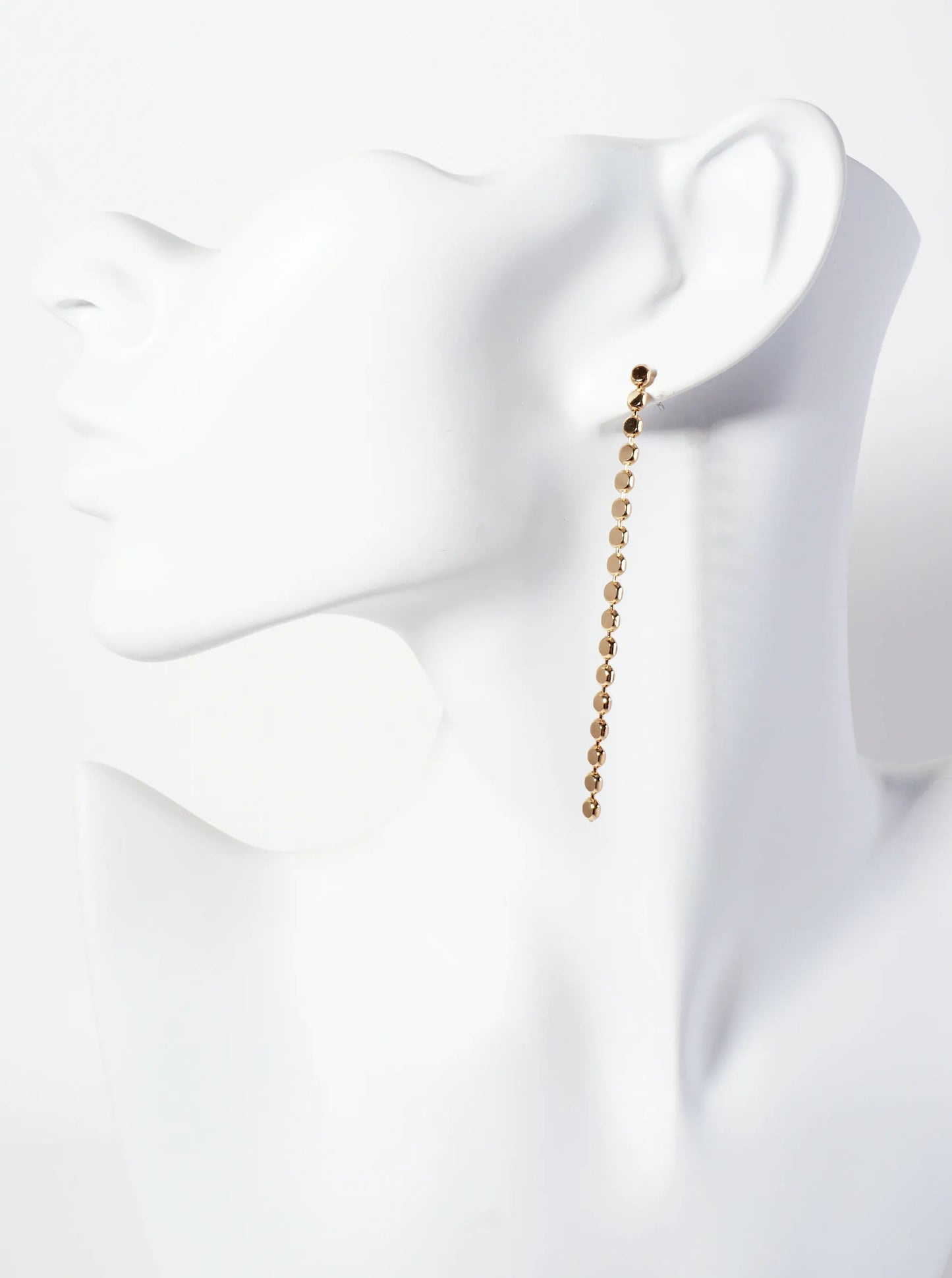 Geometric Brass Chain Drop Earrings