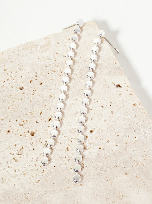 Geometric Brass Chain Drop Earrings