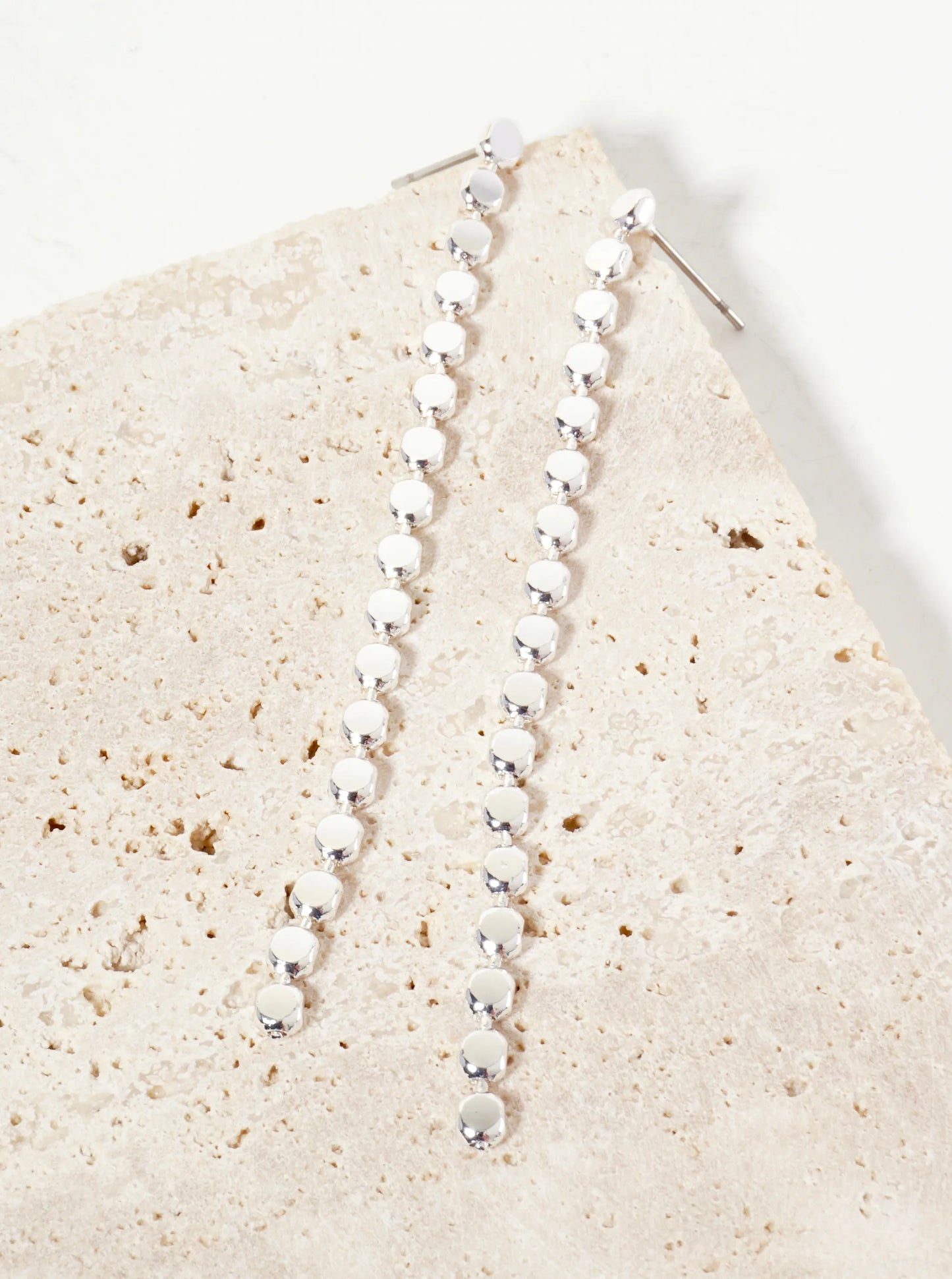 Geometric Brass Chain Drop Earrings