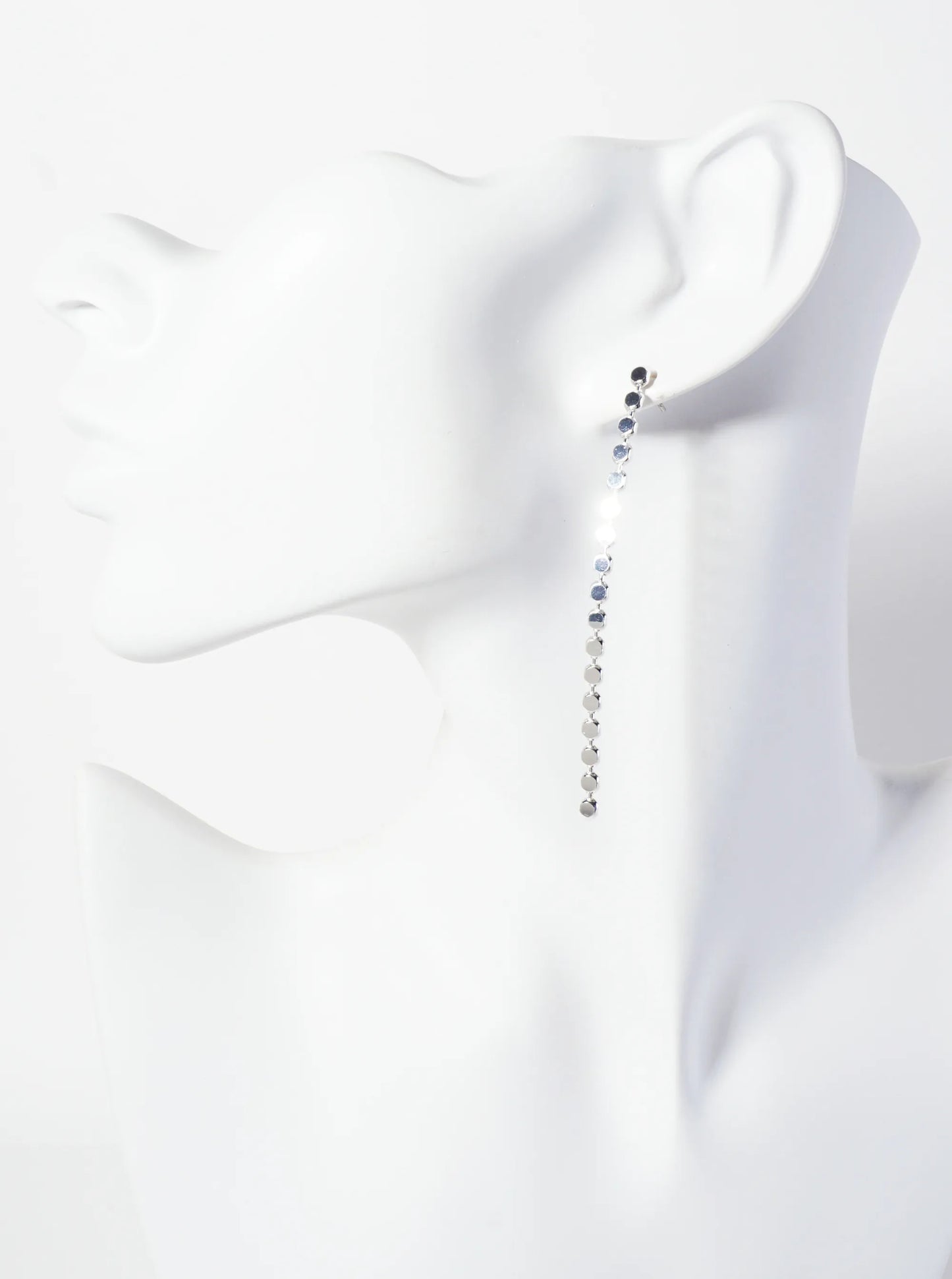 Geometric Brass Chain Drop Earrings