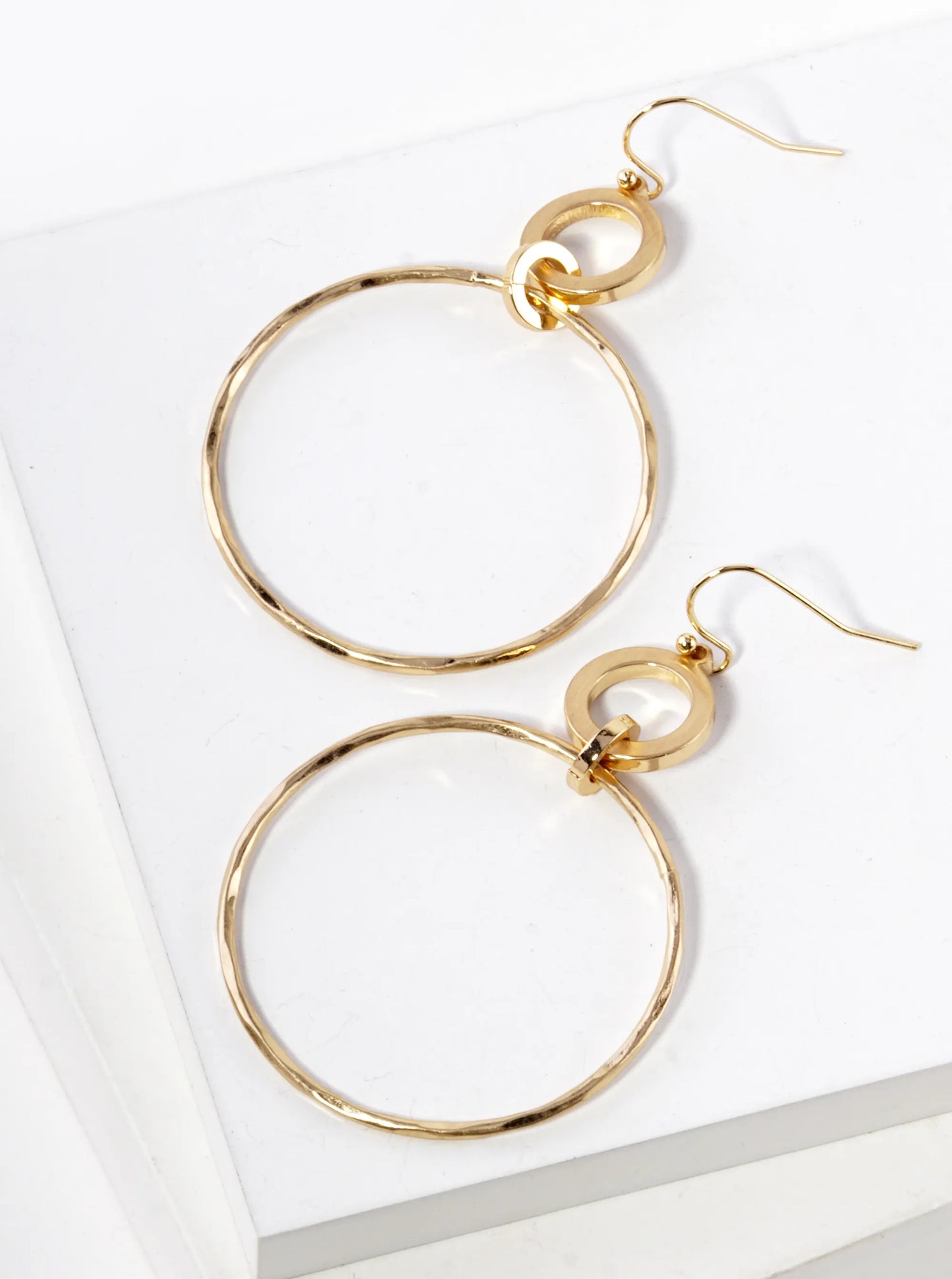 Geometric Brass Circles Drop Earrings