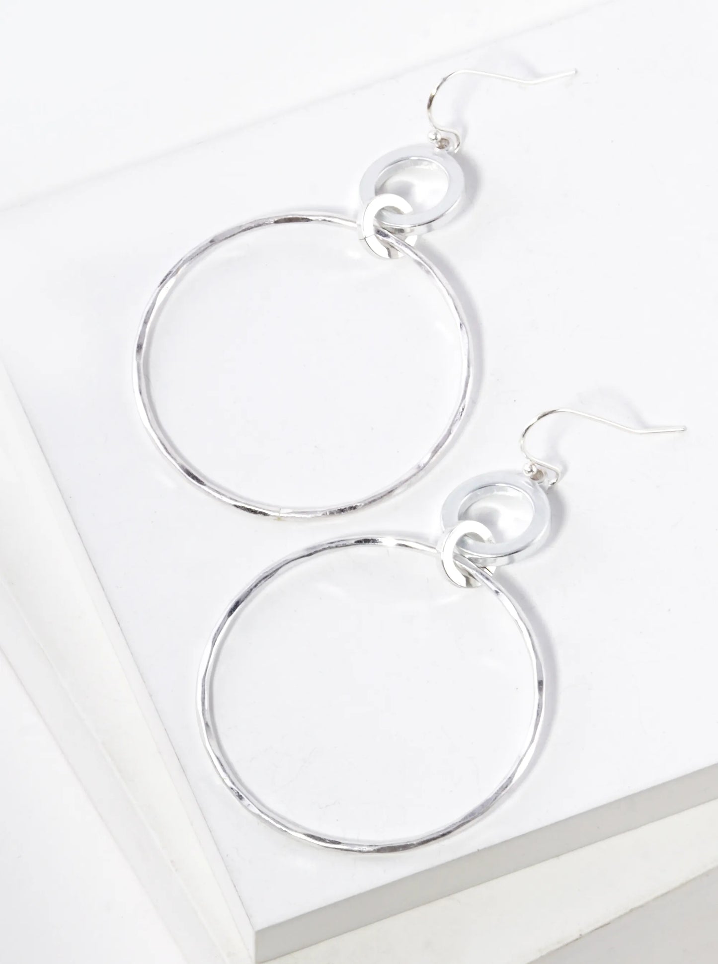 Geometric Brass Circles Drop Earrings