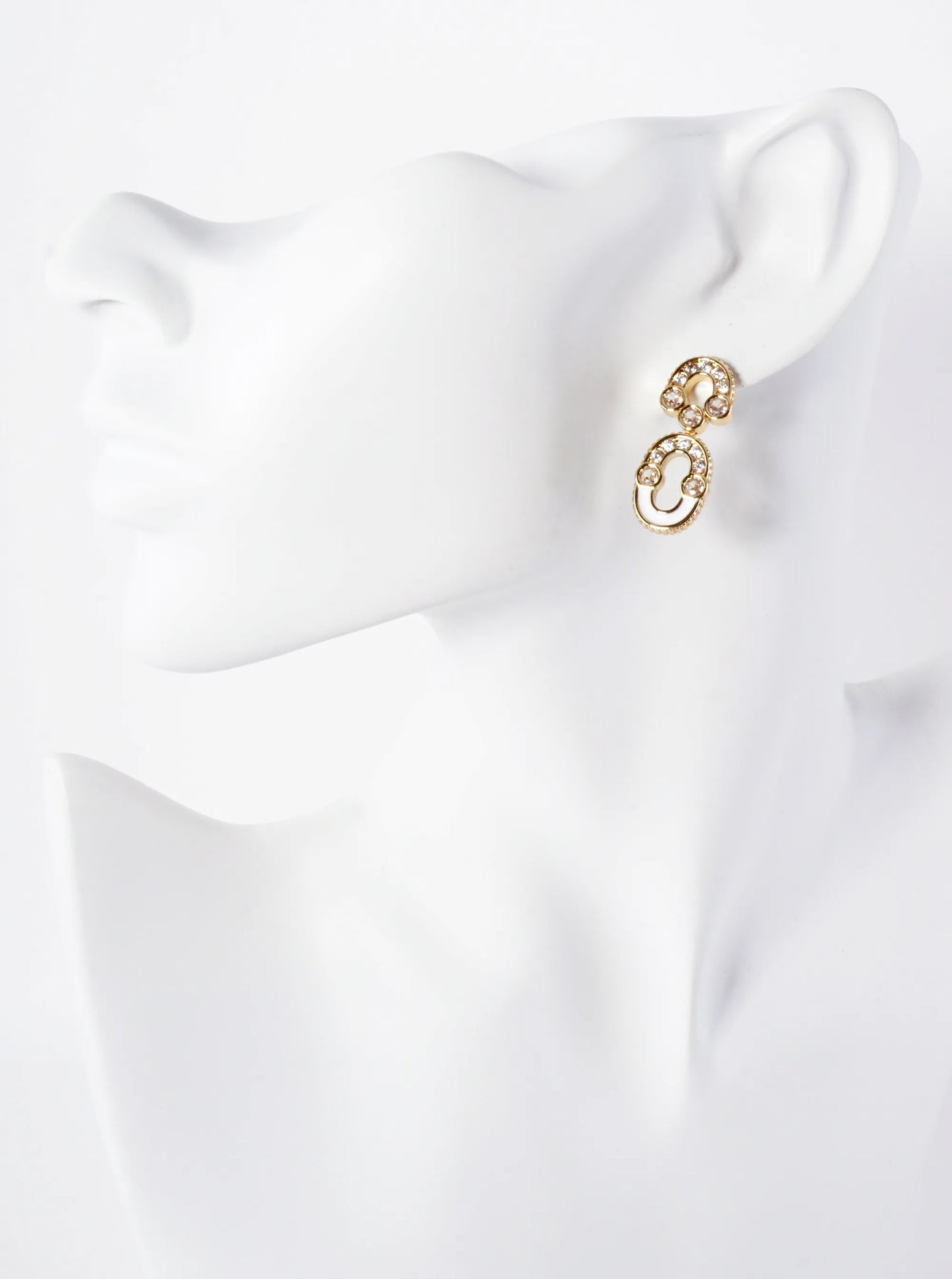 Geometric CZ-Embellished 14K-Gold-Dipped Earrings