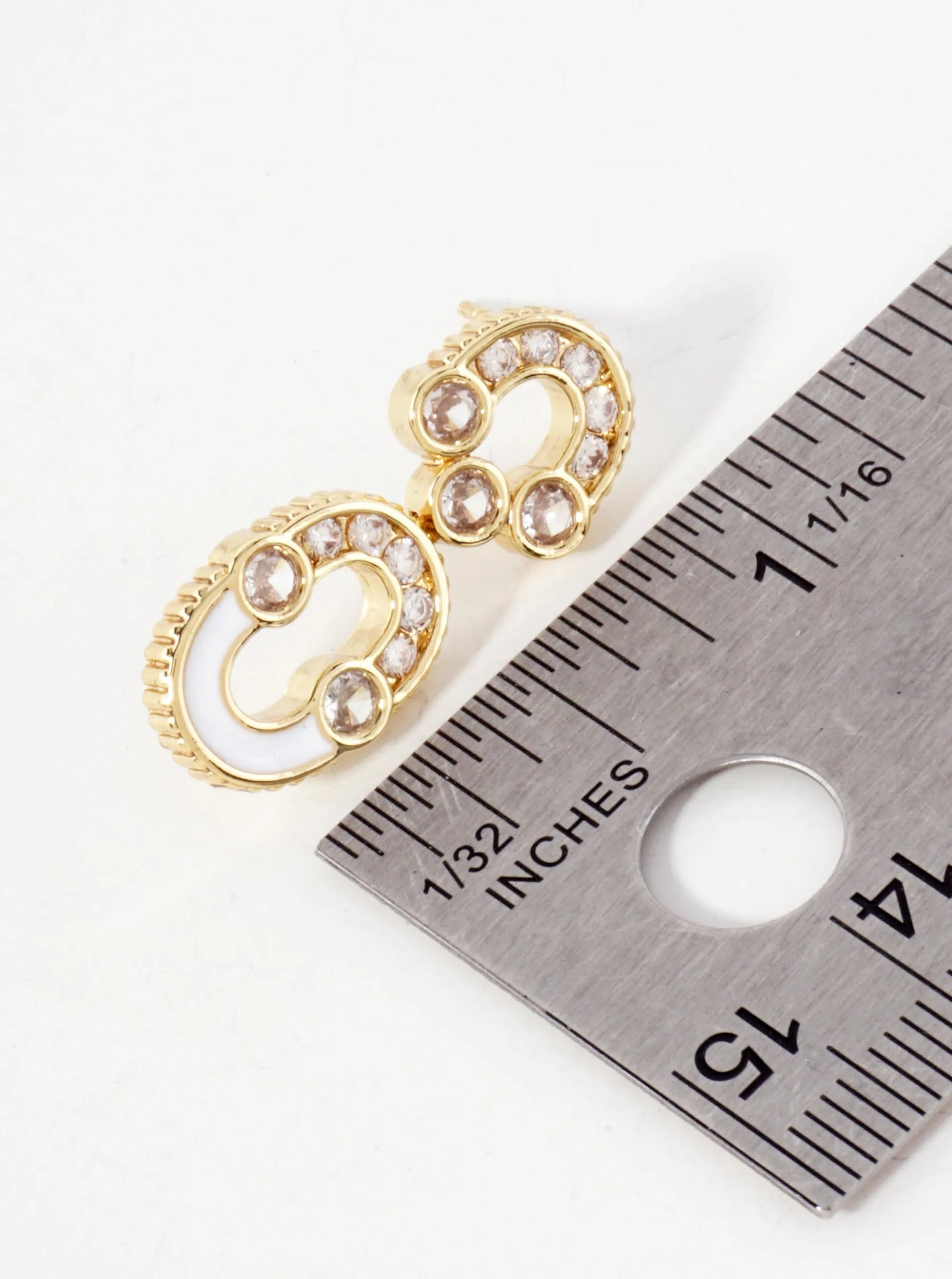 Geometric CZ-Embellished 14K-Gold-Dipped Earrings
